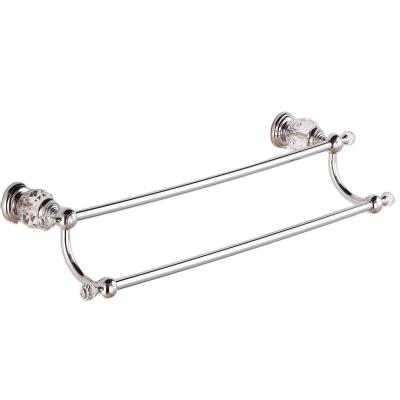 China BRIEF Bathroom Towel Rack Holder Chrome Wall Mounted Towel Rack 2 Layers Brass Towel Holder Storage Rack for sale