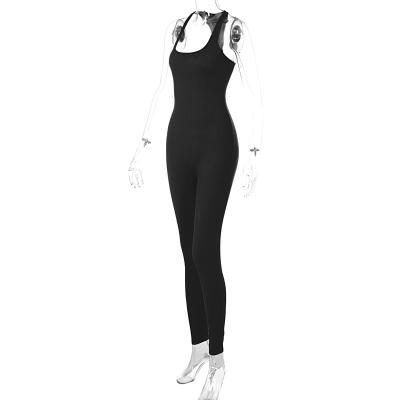 China Chemical Fiber Jumpsuit Skinny Sleeveless Women Comfortable Sexy One Piece Overalls for sale