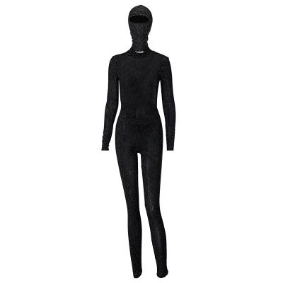 China Autumn and winter new anti-pilling long-sleeved overalls, high-collared, backless women's sports overalls (free headgear) for sale