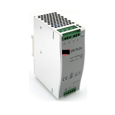 China INDUSTRIAL AUTOMATION 24V Rail Power Supply 220 Changeover Transformer To 12V5A Rail Installation DR75-24 for sale