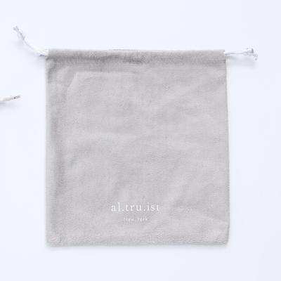 China 2022 New Arrival White Custom Jewelry Small Drawstring Velvet Fabric Soft Suede Dust Bag Customized Size for sale