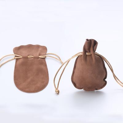 China Exquisite Reusable Multicolor Gourd Shaped Drawstring Bag Jewelry Suede Cosmetic Pouch Customized Size Customized Size for sale