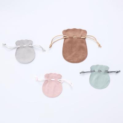 China OEM Manufacture Colored Gourd Shaped Drawstring Gift Bag Plain Jewelry Suede Pouch Customized Size for sale