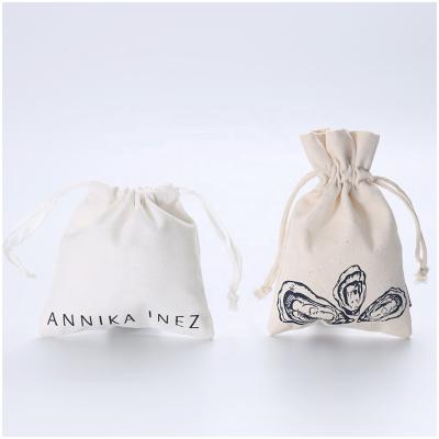 China Recyclable Guarantee Customized Size Quality Logo Natural Color White Make Up Packaging Cotton Big Pouch for sale