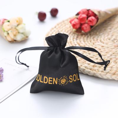 China Outstanding Promotion Service Customized Fashion Rose Gold Jewelry Storage Bag Satin Pouch With Logo for sale