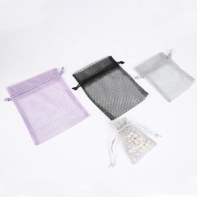 China Good Gift Design 9x12cm 24 Colors Custom Organza Mesh Packaging Bag Logo Drawstring Gift Pouch Jewelry for sale