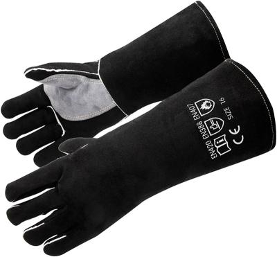 China To Protect Hand From Biting 14 Inch Leather Forge/MIG/Heat Weld Stick/Fire Resistant Gloves For Oven/Grill/Fireplace/Oven/Stove Stand/Pot for sale