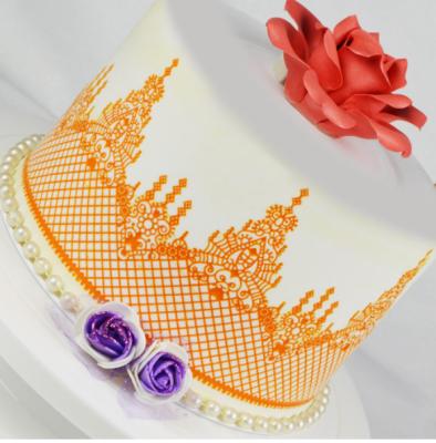 China Mat Series 3D Lace Crown Chocolate Cake Food Safe DIY Disposable Silicone Mold Rubber Liquid for sale