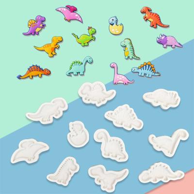 China Viable Kid Mini Dinosaur 3D Silicone Fondant Cake Baking Cookies Soap Bar Candle Home Decoration Opens DIY Clay Plaster Mold for sale