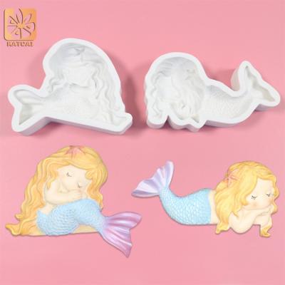 China Mermaid Fairy Tale Series 3D Silicone Chocolate Baking Cake Mold Disposable for sale