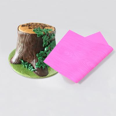 China Disposable Trees Texture Silicone 3D Fondant Cake Chocolate Soap Candle Decorating Mold Cake Baking Tools for sale