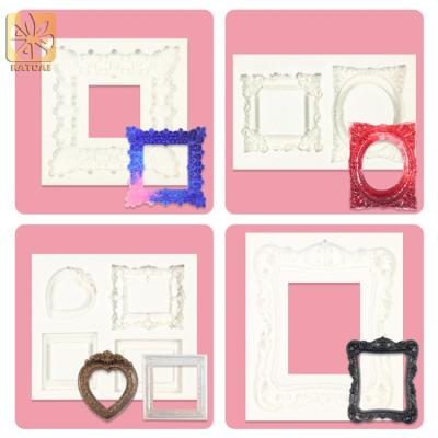 China Retro European Style Disposable Photo Frame Silicone 3D Chocolate Baking Cake Mold for sale