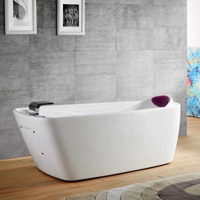 China Modern Freestanding Acrylic Whirlpool Water Massage Bathtub In White With Music System for sale