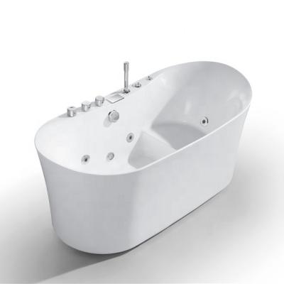 China Adult White Portable Plastic Tub Acrylic Free Standing Bathtub Whirlpool With Seat For Sale for sale