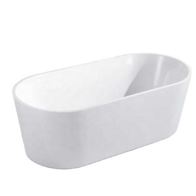 China Elegant Gloss Acrylic Freestanding Tubs In White Soaking Free Standing Bathtub With Drain for sale