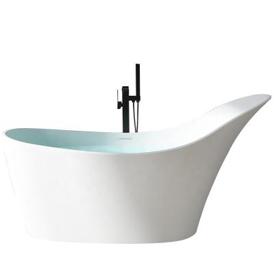 China White Artificial Solid Outdoor Adult Bathroom Acrylic Resin Stone Cast Freestanding Tub Bathtub for sale