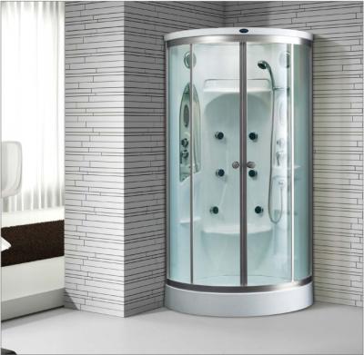 China Small Shower 90x90 Steam Enclosure Modern Indoor Corner Acrylic Whirlpool Bathtub Wet Shower Steam Bath for sale