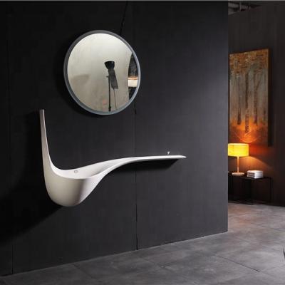 China Modern Innovative Art Solid Bathroom Sink Price Exterior Wall Hung Artificial Stone Hand Sink for sale