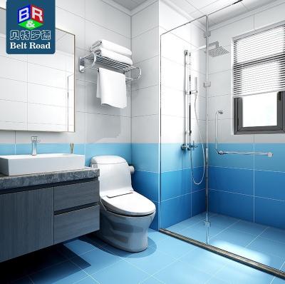 China Modern Europe Pure Color Bathroom Flooring Designs 300x600 Matte Porcelain Flooring Homogeneous Full Body Glazed Ceramic Tiles for sale