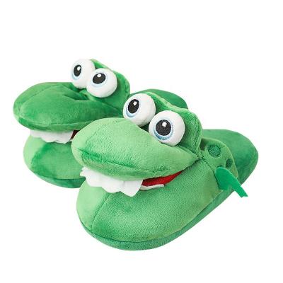 China CUSHIONING EXROTOY Customizable Slippers Open Mouth Crocodile Slippers Plush Toys Movable Slippers for sale