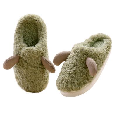 China CUSHIONING Customizable EXROTOY Slippers Fashion Couples Cartoon Antler Plush Slippers for sale