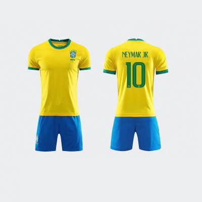 China Wear 2019-2021 training soccer uniform no. QUICK DRY Copa America Brazil Soccer Uniform Neymar Jersey Custom High Quality 10 for sale