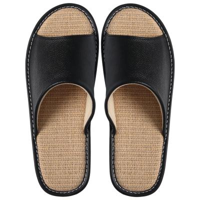 China Fashion Exrotoy Trend Wholesale Couple's Slippers Leather Home Air Freshener Canvas Indoor Anti-skid Slippers for sale