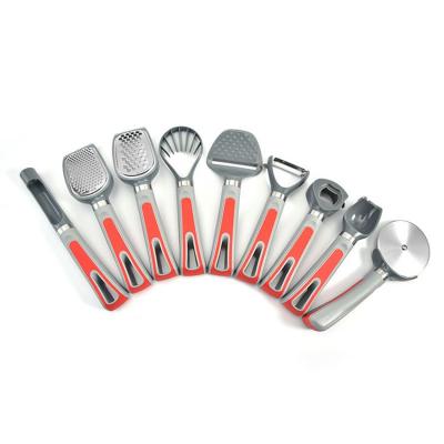 China Sustainable 9 Pcs Sets Small Fruit Vegetable Multifunctional Kitchen Instruments Tools With Rubber And Plastic Handle for sale