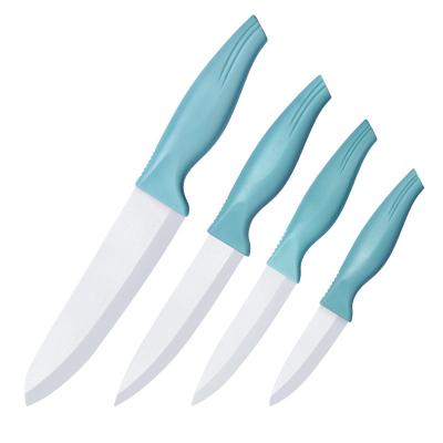 China Wholesale Viable 4 Pieces Multiple Sizes Household Fashion Portable Ceramic Ceramic Knife Set Multiple Sizes Blue Pink for sale