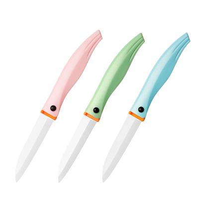 China Wholesale OEM ODM Household Sustainable Portable Small Size PP Ceramic Pink Sharp Blade Folding Pocket Fruit Knife for sale