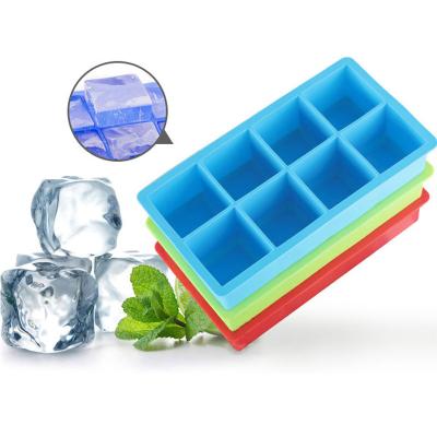 China Sustainable Food Grade 8 Wholesale Silica Gel Mold Durable New Silica Gel Ice Lattice Ice Mold for sale