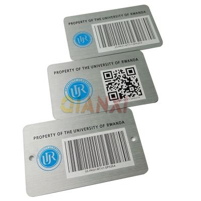 China Barcode Metal Asset Labels Stainless Steel QR Code Plate Aluminum Barcode Labels for sale