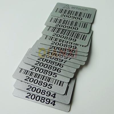 China Barcode Unique Serial Number QR Code Sticker Label Metal Asset Barcode Aluminum Barcode Identification Label for sale