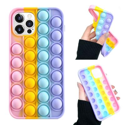 Chine Cas de téléphone de silicone de bulle de poussée pour l'iPhone 11 12 pro Max Mini X XS XR XSMAX 8 7 à vendre