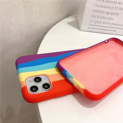 중국 Rainbow Cell Phone Protective Covers For IPhone 12 Pro Max 11 7 8 Plus Mini XS MAX XR Gradient Color 판매용