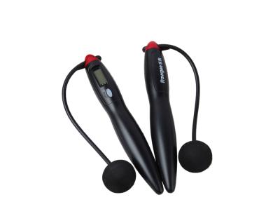 China Simple Black Indoor Cordless Jump Rope JS-310 With 200mm Length And Loop Counter for sale