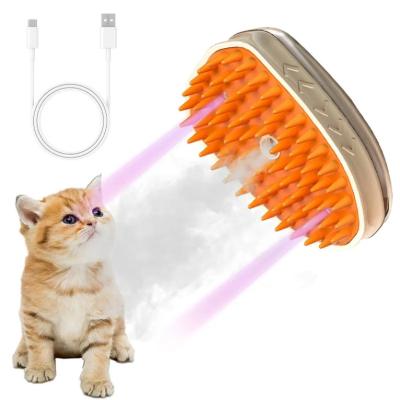 Κίνα New Cute 3 In 1 Electric Spray Hair Removal Pet Grooming Comb Pet Steamy Brush For Massage And Cleaning προς πώληση