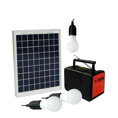 China Home Portable Solar Panel Power System Lighting OEM&ODM 20 Watt With Built In MP3 FM Radio For Watching TV And Running Fan for sale