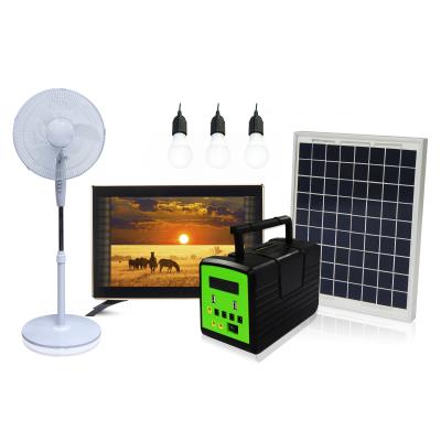 China Home System OEM Manufacturer Solar Power Supply Provide Lighting System Portable Mobile Solar Kit Plus TV System TV and Fan for sale