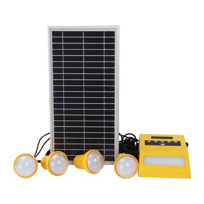 China 8W Solar Panel Home System With FM Radio And Wall Light Storage Solar Energy System And Solar System Home Products for sale