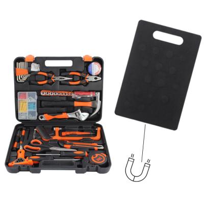 China Popular Garden DIY Tools Household Tool Kit 46 Pcs Tool Kit Combination Knife Wrench Measuring Tape Hand Saw With Magnetic Board for sale