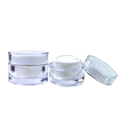 China Gold Sliver Luxury Cosmetic Containers 5g 10g 15g 20g 30g 50g White Acrylic Plastic Cream Jar for sale