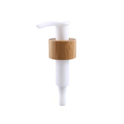 China Non Spill Bamboo Cosmetic Packaging Cap Lotion Pump Frosted 24/410 for sale