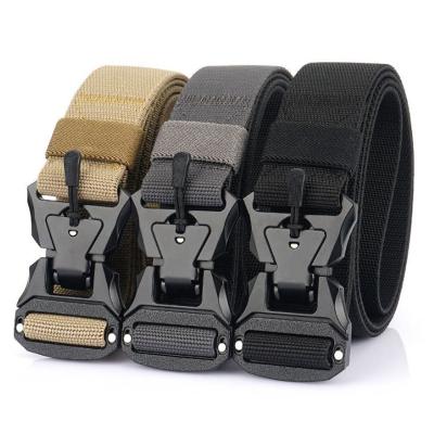 China 2021 New Military Buckle Belt Webbing Magnetic Durable Military Tactical Belt 1.5inch Men's Stretch Belt for sale