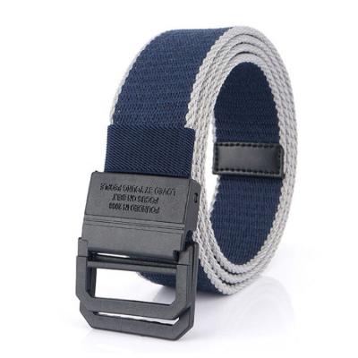 China 2021 New Canvas Belt Non-metal Casual Lightweight POM Double Ring Buckle Men's Safety Belt for sale