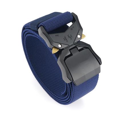 China Nylon/Polyester With Elastic Webbing Navy Nylon Tactical Work Increasing Belt With Heavy Duty Metal Buckle Belt Men Christmas Gifts For Mens Dad Husband for sale