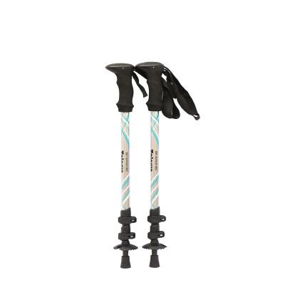 China Lightweight 3 Section Aluminum Outdoor Canes Customized Nordic Trekking Poles for sale