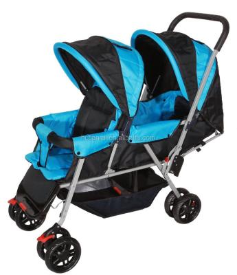 China Carry Baby Multifunctional Double Baby Stroller Fabric Twin Carriage for sale