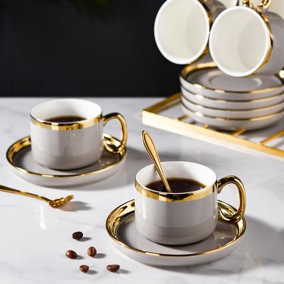 China Estilo de diseño clásico Taza y platillo de cerámica personalizados para regalos de negocios de ocasión en venta