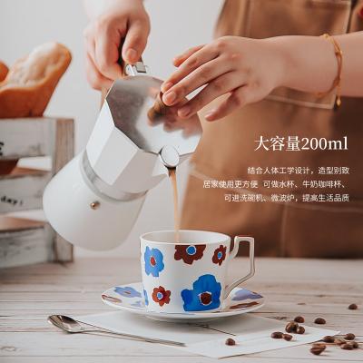 China European Ceramic Cappuccino Coffee Cup And Saucer Set For Business Gifts Occasion for sale